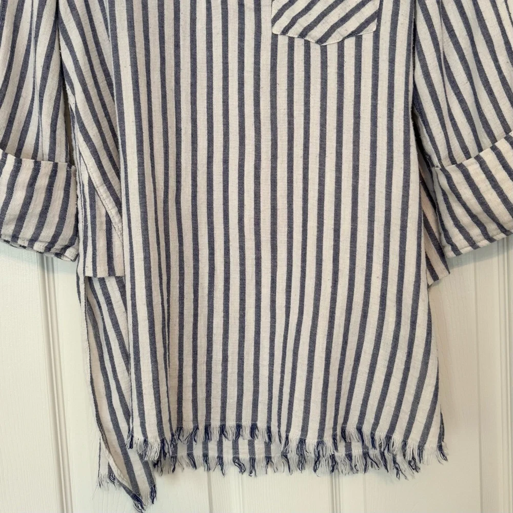 Umgee Blue Striped Tunic Top M - Picture 5 of 12